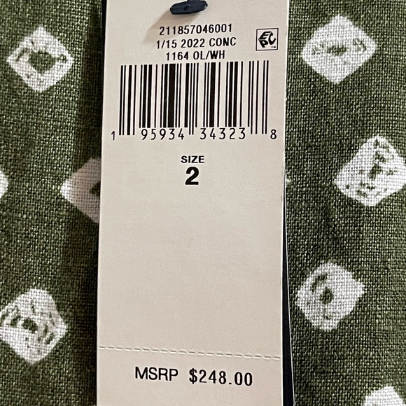 NWT Ralph Lauren Polo block-print tiered linen midi skirt size 2 - Picture 6 of 12